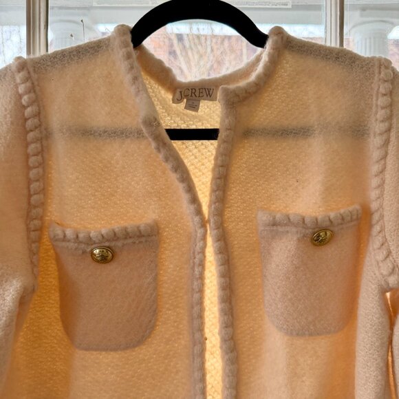 J.Crew Odette ivory sweater lady jacket - Picture 4 of 4